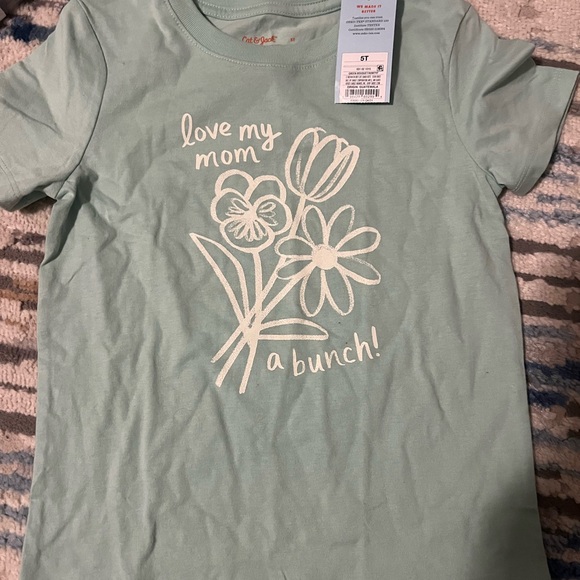 Cat & Jack Other - Cat & Jack Mint Green 'Love My Mom' Floral Tee